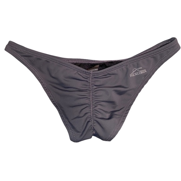 NWOT PAKALOHA Puamana Ruched Bottom Scrunch Butt Graphite Bikini Bottoms Small - Picture 9 of 11